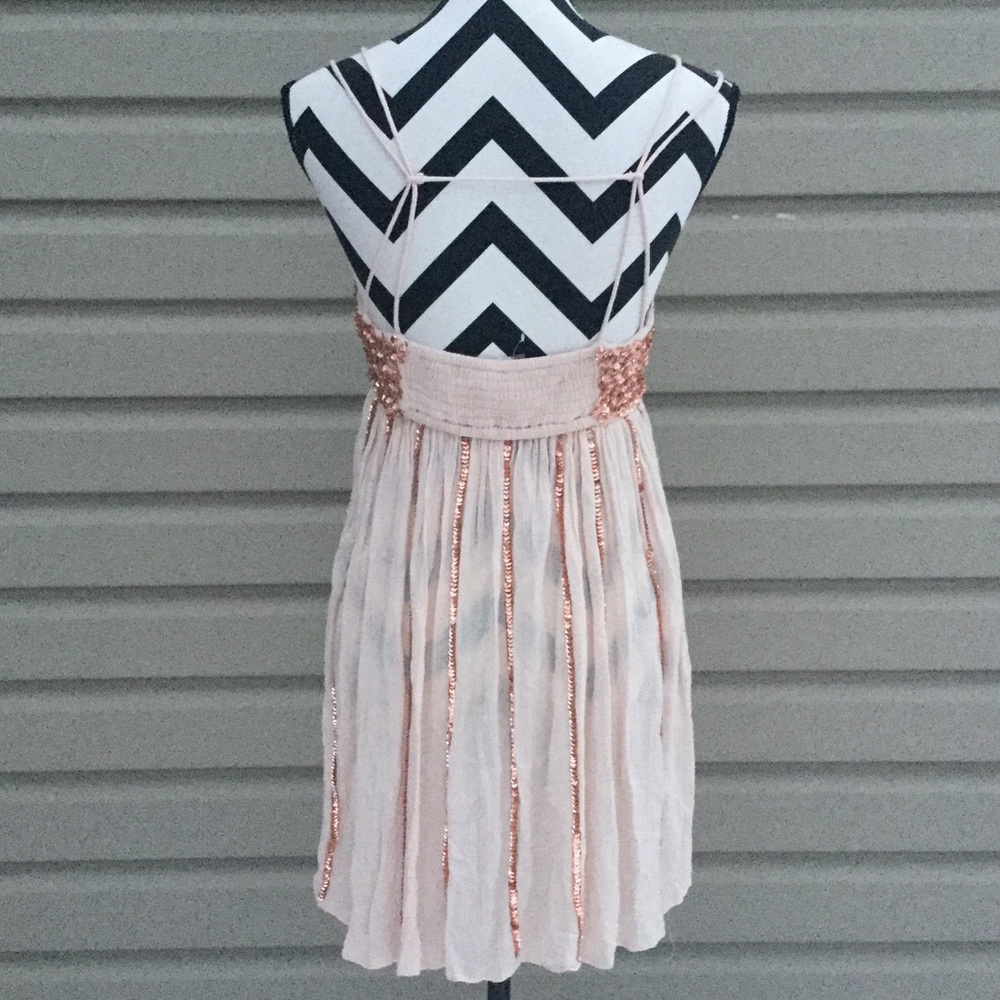 NWT Free People Glitter Girl Neutral Slip Dress - Picture 6 of 8